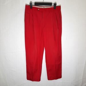 Berle 32x30 Red Cotton Pants Men’s Flat Front Golf Trousers Southern Prep Style